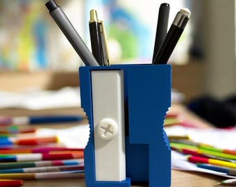 Novelty Giant Pencil Sharpener Desk Organizer – Pen & Pencil Holder for Office or School