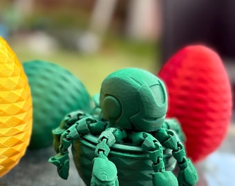 Articulated Octopus Ironman With Surprise Egg- Fidget Toy - Desk Toy - Flexible