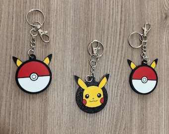Pikachu & Poke Ball Keychain – 3D Printed Pokemon Gift