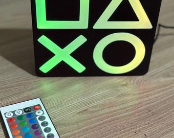 PlayStation Symbol LED Light – RGB Color Changing Gaming Decor