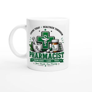 Professioneller Keramik-Kaffeebecher für den Beruf – Personalisiertes Karrieregeschenk – Apotheker