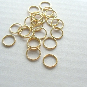 bulk 25 pcs, 6mm, 22 gauge,Handmade Gold Vermeil Closed Jump Ring Spacer, 6jc22