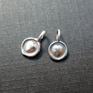 6 pcs, 8x5 mm, Handmade Oxidized 925 Sterling Silver Little Heart Medallion Charm Pendant, PC-0056