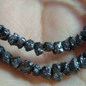 6 pcs, 3-4mm, Raw Black Diamond Nuggets, Raw Tiny Diamond Nuggets, April Stone, High Quality