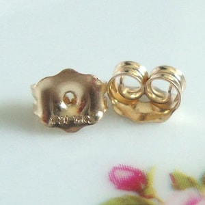 Bulk 100 pcs, 5.1x4.5mm, 14K Gold Filled Ear Nuts, Ear Back, Hallmarked