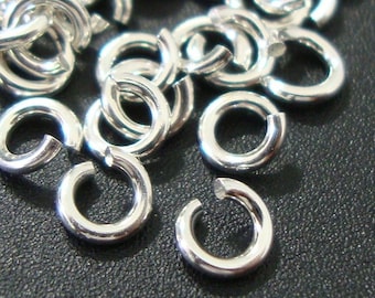 bulk 20 pcs, 4mm, 20ga gauge, locking ring, 925 Sterling Silver Click and Lock Jump Rings, Open locking Jumprings, strong jump ring