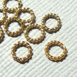 20 pcs, 20.5ga gauge, 4mm, 14K Gold Filled Twisted Closed Jump Ring