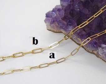 14k Gold Filled PaperClip Chain, Popular Rectangular Chain, Chain By The Foot, CC-0261