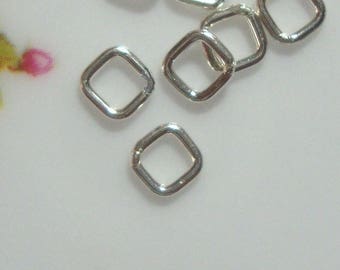 20, 50 pcs, 4mm, 20.5ga gauge, 925 Sterling Silver Square Closed Jump Rings