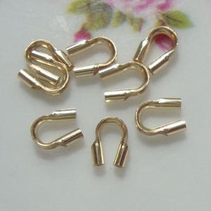 20-50 pcs, 5mm, 0.2mm hole, Wire Protector, 14K Gold Filled Cable Thimbles, CC-0355
