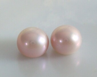 8.5-9mm, Fresh Water Pearl, Natural Rich Mauve Pink Mauve Mushroom Half Drilled Fresh Water Pearl, Pretty Freshwater Pearl, P-0360