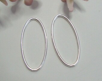 2  pcs, 20x10mm, 19ga gauge, 925 Sterling Silver Oval Closed Jump Rings, Big Oval Connector, CC-0292