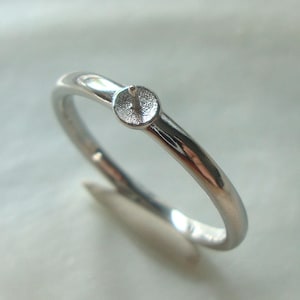 Solid Sterling Silver Ring Setting, Half Drilled Pearl and Gemstone Ring Setting, CC-0346