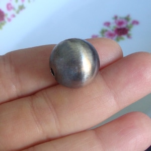 Perlas Navajo de Plata de Ley 925, 16 mm (2,5 mm de agujero), espaciadores de cuentas redondas sin costura oxidadas, CC-0256