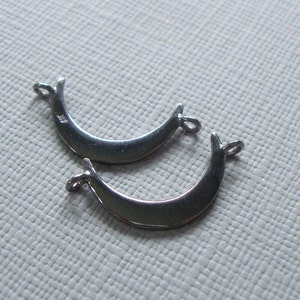 1 pc, 20x10mm, Crescent Moon Double Link, Half Moon Pendant Connector, Beautiful Quality Handmade, High Polished, PC-0016D
