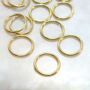 bulk 25 pcs, 6mm, 22 gauge,Handmade Gold Vermeil Closed Jump Ring Spacer, 6jc22
