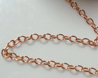 5 ft, 2x1.7mm, 14K ROSE Gold Filled Cable Chain, make in USA, Pretty Popular chain