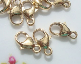 Bulk 10 pcs, 5x9mm, 14k kt Gold Filled Oval Trigger Lobster Clasp