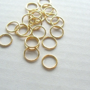 bulk 50 pcs, 6mm, 22 gauge,Handmade Gold Vermeil Closed Jump Ring Spacer, 6jc22