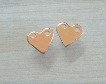 gold heart connectors 10 50 100pcs 20/%OFF Gold filled heart connectors charms bulk Small heart connector Gold fill Tiny heart charm