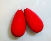 3 pairs, 10x18mm, So Beautiful, Full Drilled, Lovely Lipstick Red South Sea Shell Pearl Teardrop Briolette