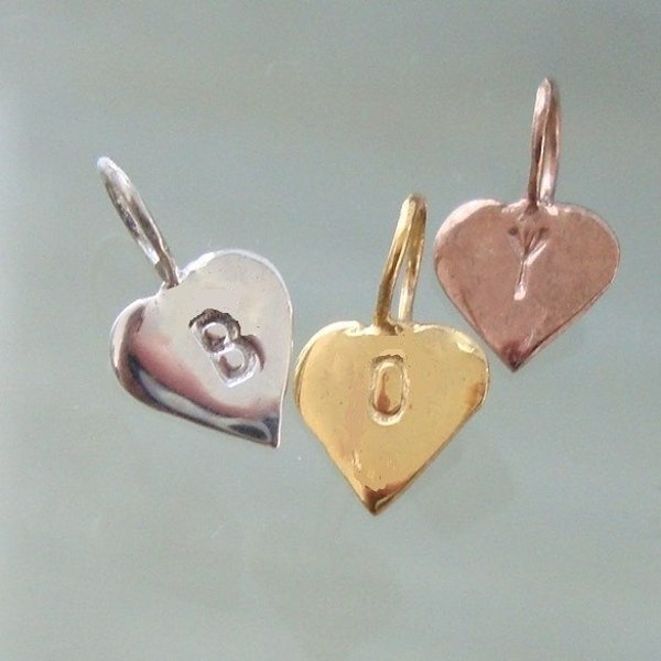 5 pcs, Rose Gold 925 Sterling Silver Tiny Heart Charm Pendant, Minimalist  Collections,PC-0112