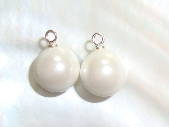 Un Paio Di Pendenti Con Perle Rotonde Bianche Di Conchiglia Dei Mari Del Sud, Da 10 Mm, Semiforati, Perfetti Per Il Design Da Sposa, SP-0064 - Italia - Foto 10