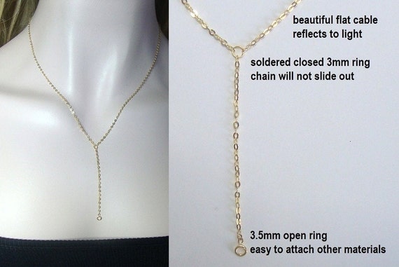 1-5 Pcs, 18k Gold Plate 925 Sterling Silver Dainty Sturdy Lariat Y 