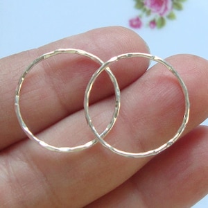 2 peças, 20 mm, prata esterlina vermeil de ouro 24k, lindos anéis texturizados, argolas grandes, item popular para pulseira de macramê, CC-0043