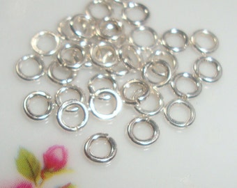 50 pcs, 3mm, 22ga gauge, 925 Sterling Silver open jump rings