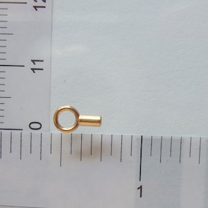 4 st, 8 x 4 mm, hål-ID 1,1 mm, 14K guldfylld krympändhylsa med ring, CC-0032GF