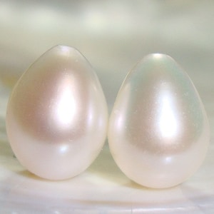 10-12x8.5-9mm, 2 pcs, Gorgeous AAA Fresh Water Pearl, Half Drilled Freshwater Water Teardrop Pearl Briolette, Drop Pearl Earrings Set