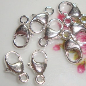 5 pcs, 5x9mm - Sterling Silver Oval Trigger Lobster Clasp, 925 stamped