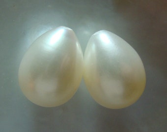 10-12x9-10.mm,one Pair,  Fresh Water Pearl, AAA, Wonderful lustrous, Gorgeous Genuine Teardrop Pearls, Half Drilled