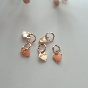 10-50pcs, Tiny small 3.5mm 14K Rose Gold Filled Sweet Heart Disc, Tag, Dangle, Pendant, Earring Findings, PC-0370