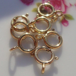 10 pcs, 5 mm, High Quality 14k Gold Filled Spring Clasp with Closed Ring