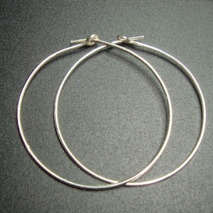BULK 3 pairs, 6 pcs, 20 gauge, 35mm Sterling Silver earring Hoops