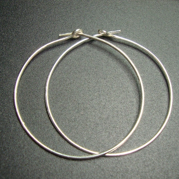 6 pcs, 35mm, 21ga guage wire, Bali Artisan, Sterling Silver earring Hoops