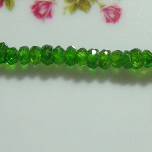 3 mini strand, 31-32 beads, 3.5-4mm Organic cut Chrome Diopside Faceted Rondelle Bead image 3