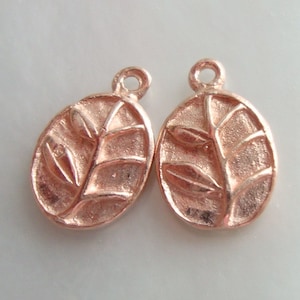 Handmade Rose Gold over Sterling silver Little flower Charm Pendant or Earring Drops, 12x7.7x2.6 mm, 2 pcs, PC-0095