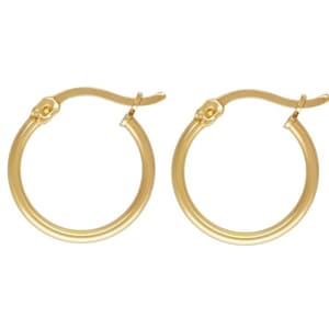 925 Sterling Silver Gold Plate Hoop Earrings, 1.5x15mm, Small Hinged Hoops, Eurowire Gold Hoops, Interchangeable Earring Hoop, EW-0191