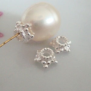Sterling Silver Small Filigree Bead Cap, 6 pcs, BC-0022