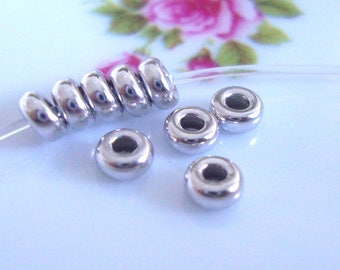 8 pcs, 3.5x1.6mm, 2mm hole, 925 Sterling Rondelle bead Spacers,CC-0093