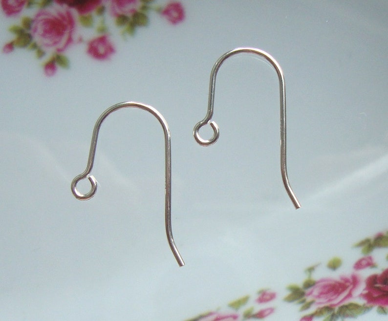 925 Sterling Silver Small French Ear Wire 10 pcs 20.5 gauge 20x10mm EW-0108