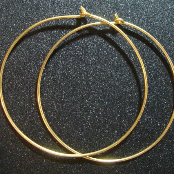 3 paia, 35 mm, 1,5", 21ga, 24k Gold Vermeil Bali Artisan 35mm Cerchi Orecchini Earwires