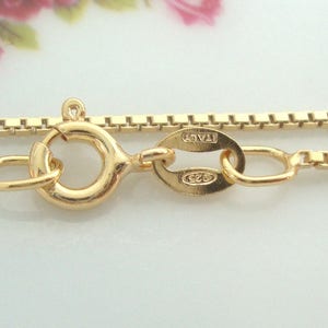 1 pc, 18 Inches, 1mm Medium Weight, 18K Gold over 925 Sterling Silver Box Chain, Finished Chain, MW, Made in Italy image 6