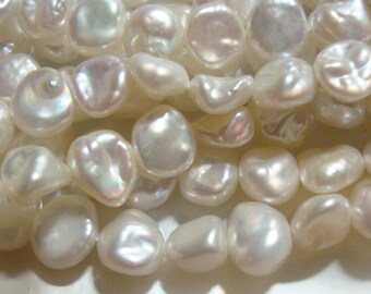 Full 16" Strand, Keishi Pearl, Pebble Natural Fresh Water Pearl, Keshi Freshwater Pearl, Iridescent, P-0076