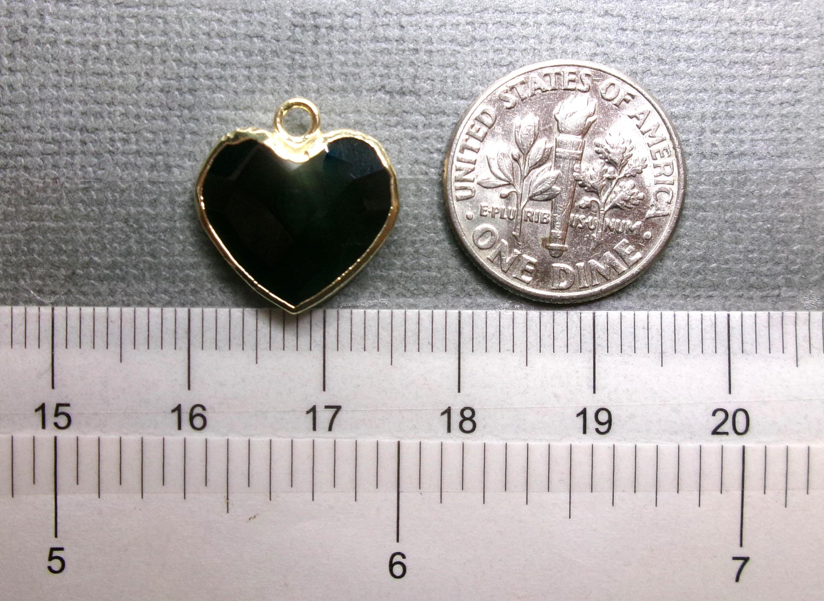 One Pair, 13.5-14mm, Black Onyx Faceted and Double Sided