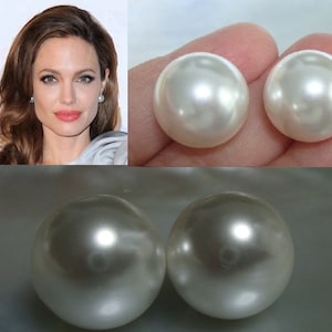 One Pair, 14mm South Sea SHELL Pearl Earring Stud