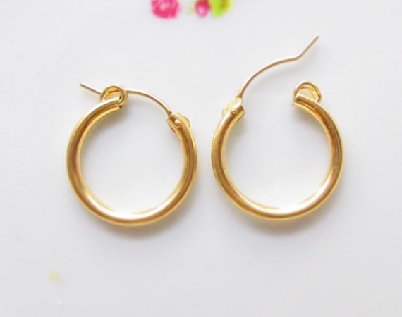 アクセサリー ER HOOP EARRING S Gold Gold Hoop Earrings, 2.3x29mm, 1/20 Gold 14k Gold Filled